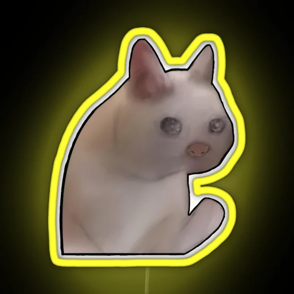 Sad Cat Meme RGB Neon Sign
