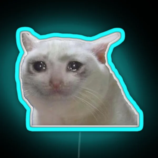 Sad Cat RGB Neon Sign