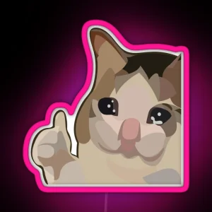 Sad Cat Thumbs Up Meme Led RGB Neon Sign
