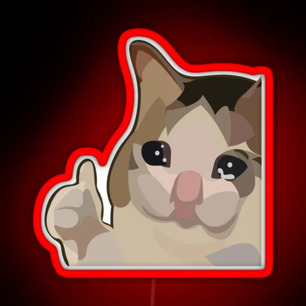Sad Cat Thumbs Up Meme Led RGB Neon Sign