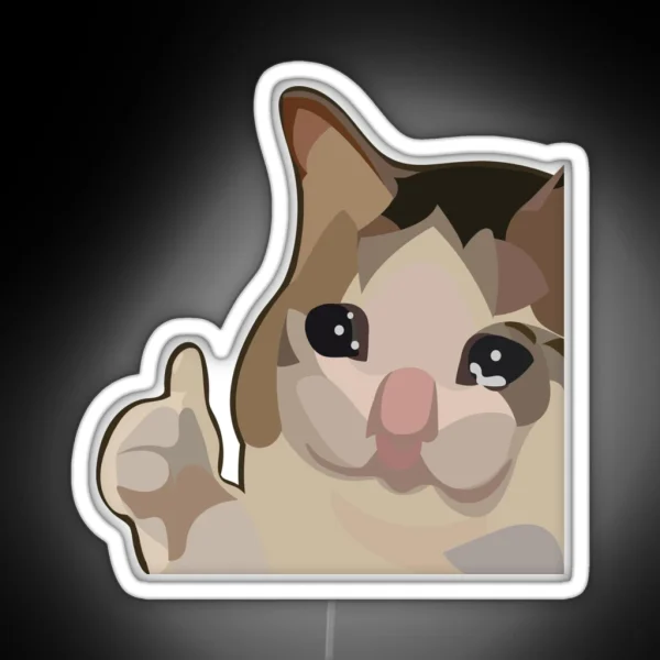 Sad Cat Thumbs Up Meme Led RGB Neon Sign