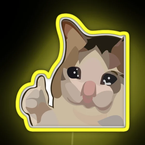 Sad Cat Thumbs Up Meme Led RGB Neon Sign