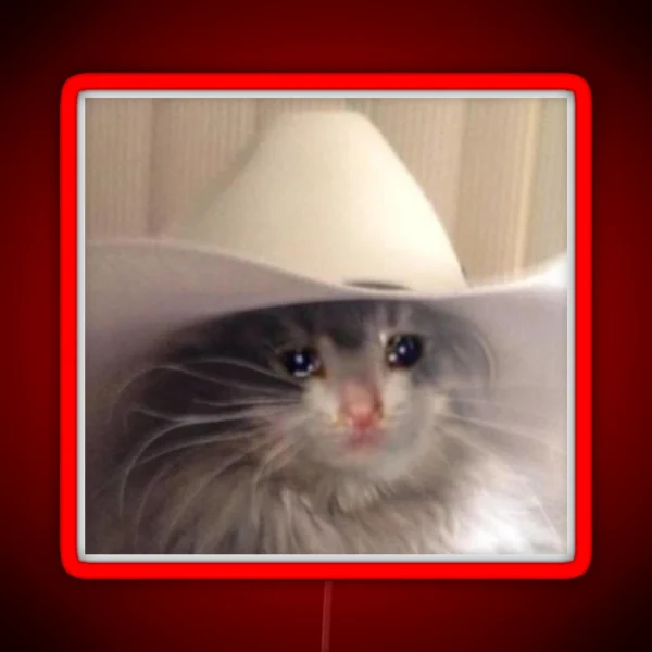 Sad Cowboy Cat RGB Neon Sign