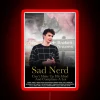 sad nerd neon sign rgb lights vibrant red glow digital art graphic design