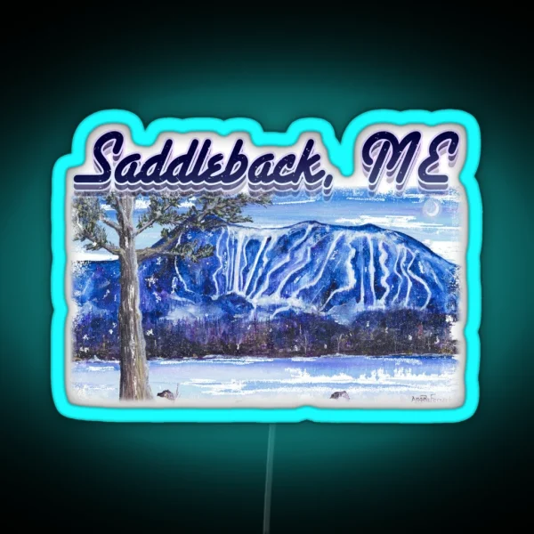 Saddleback Ski Mountain Maine RGB Neon Sign