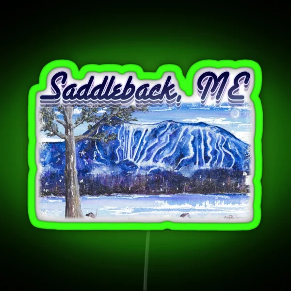 Saddleback Ski Mountain Maine RGB Neon Sign