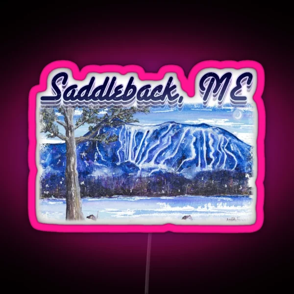Saddleback Ski Mountain Maine RGB Neon Sign