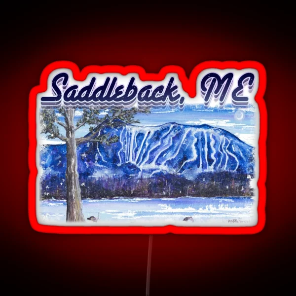 Saddleback Ski Mountain Maine RGB Neon Sign