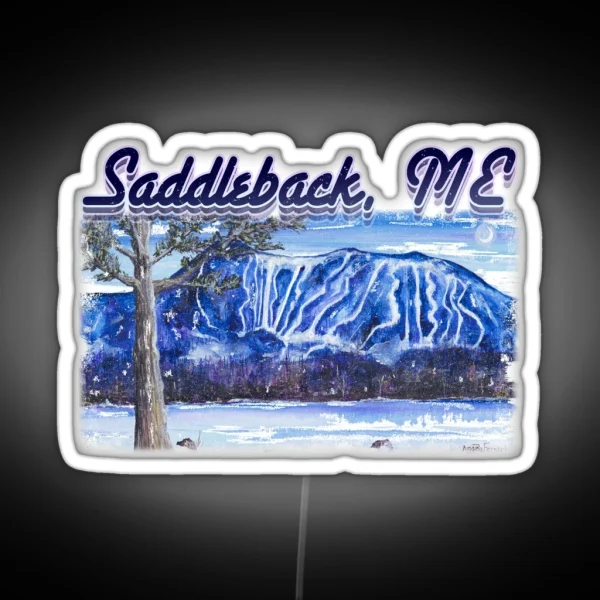 Saddleback Ski Mountain Maine RGB Neon Sign