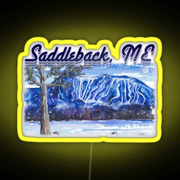 Saddleback Ski Mountain Maine RGB Neon Sign