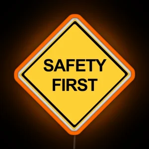 Safety First Symbol Warning Sign RGB Neon Sign