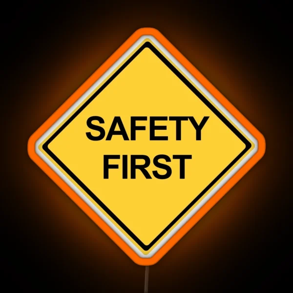 Safety First Symbol Warning Sign RGB Neon Sign