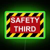 safety third neon sign green