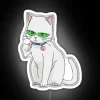 Adorable Saiki as a cat with a small neon sign (RGB)