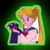 Sailor Moon and Luna RGB Neon Sign with Green Lighting