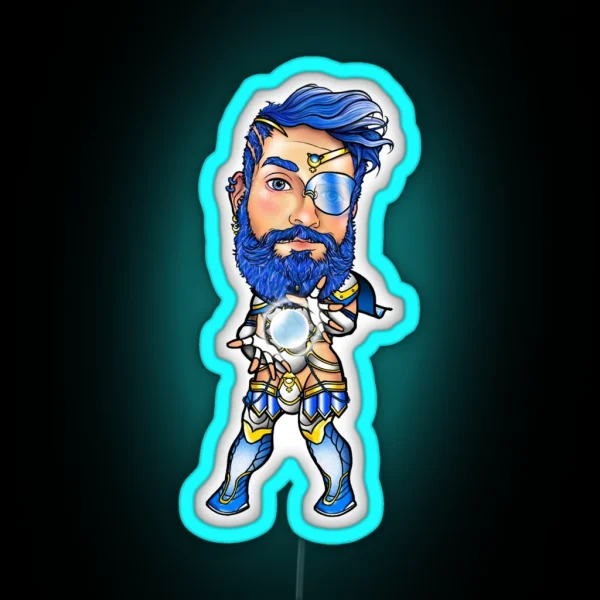 Sailor Chibi Boy Mercury RGB Neon Sign