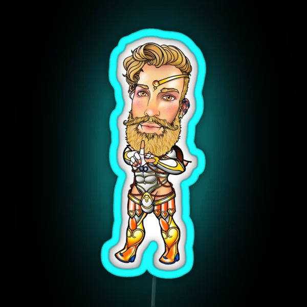 Sailor Chibi Boy Venus RGB Neon Sign