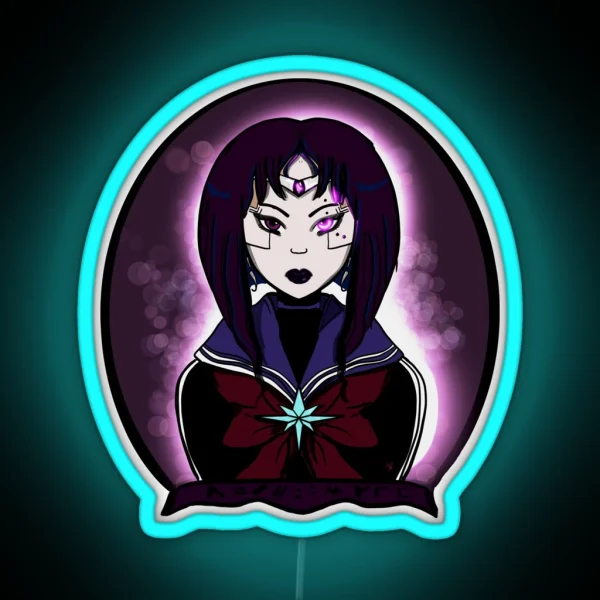 Sailor Cyberpunk Saturn RGB Neon Sign