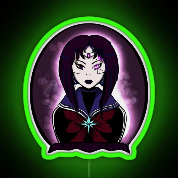 Sailor Cyberpunk Saturn RGB Neon Sign