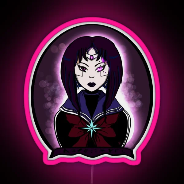 Sailor Cyberpunk Saturn RGB Neon Sign