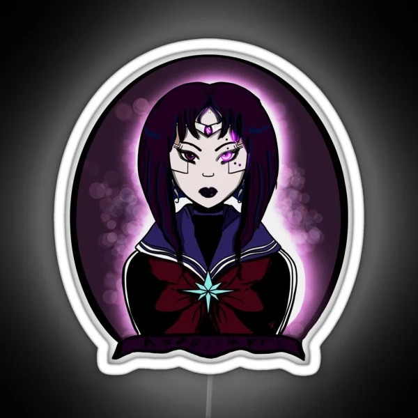 Sailor Cyberpunk Saturn RGB Neon Sign
