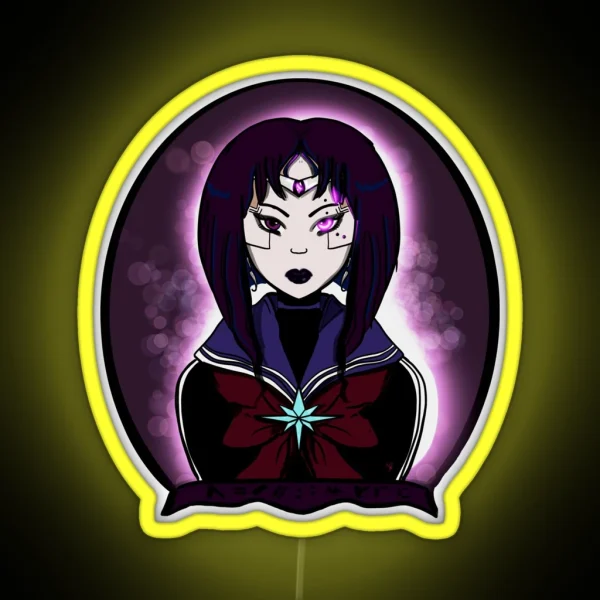 Sailor Cyberpunk Saturn RGB Neon Sign