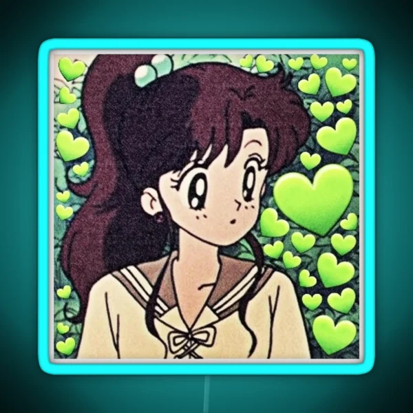Sailor Green Hearts RGB Neon Sign