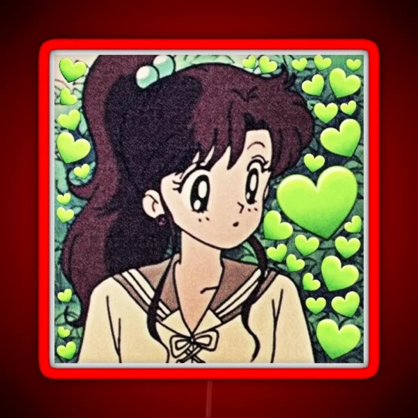 Sailor Green Hearts RGB Neon Sign