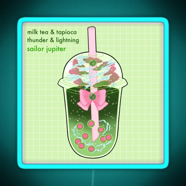 Sailor Jupiter Boba Grid RGB Neon Sign