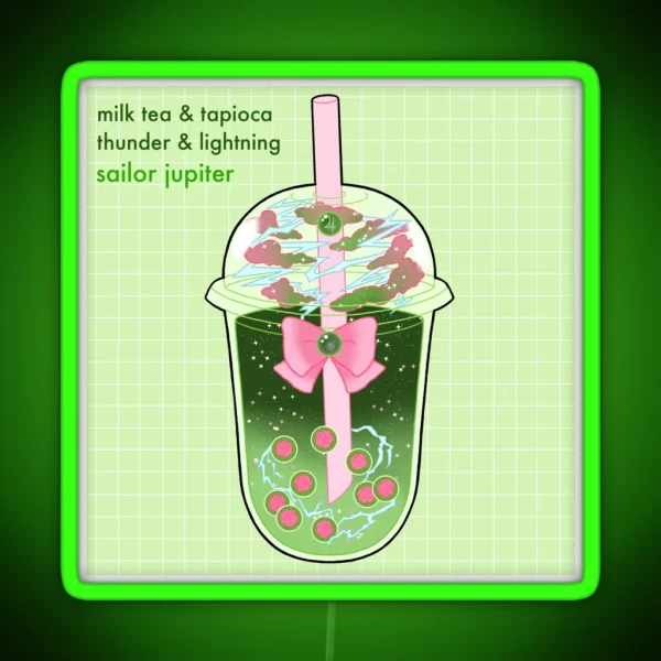 Sailor Jupiter Boba Grid RGB Neon Sign