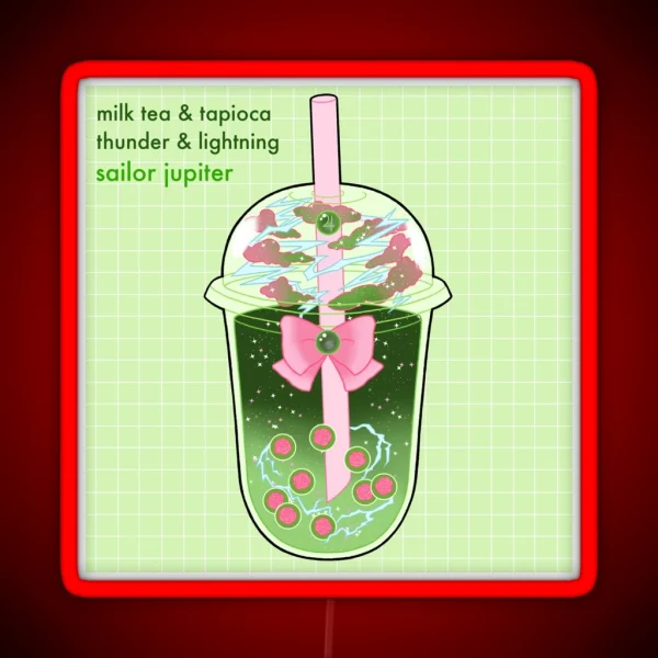 Sailor Jupiter Boba Grid RGB Neon Sign