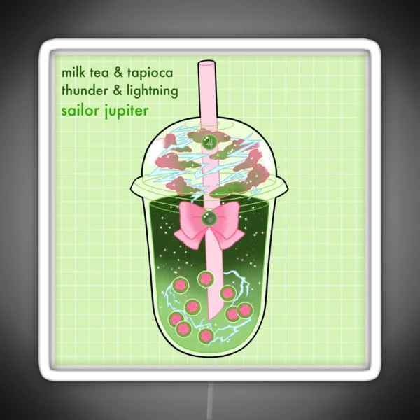 Sailor Jupiter Boba Grid RGB Neon Sign