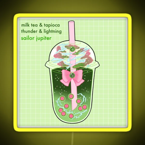 Sailor Jupiter Boba Grid RGB Neon Sign