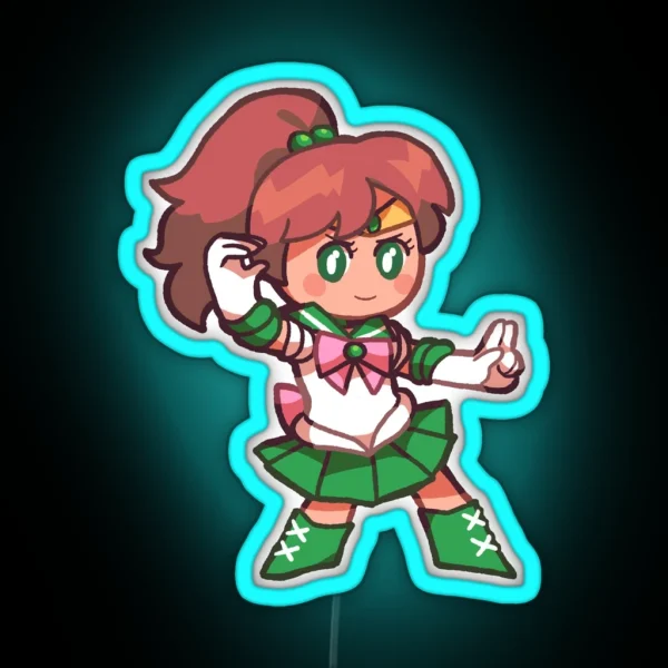 Sailor Jupiter Chibi RGB Neon Sign