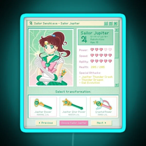 Sailor Jupiter RGB Neon Sign