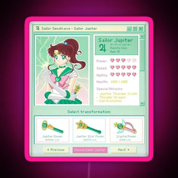 Sailor Jupiter RGB Neon Sign