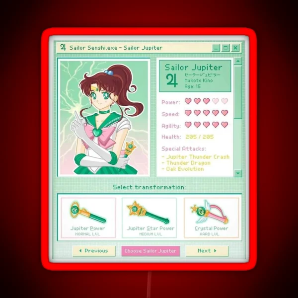 Sailor Jupiter RGB Neon Sign