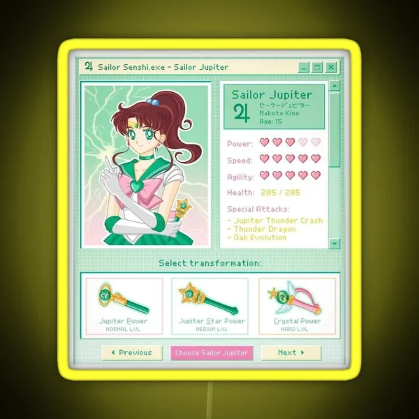Sailor Jupiter RGB Neon Sign