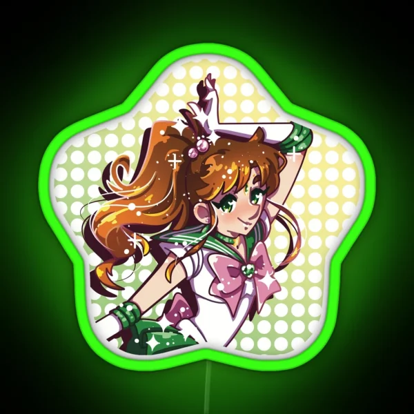 Sailor Jupiter Star Icon RGB Neon Sign