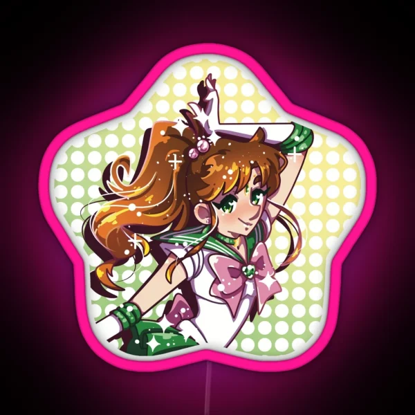 Sailor Jupiter Star Icon RGB Neon Sign