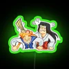 sailor mars and sailor moon rgb neon sign, green version