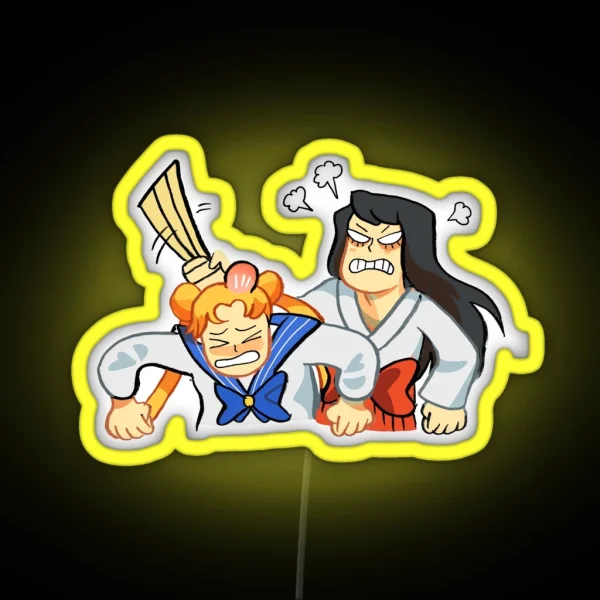 Sailor Mars And Sailor Moon RGB Neon Sign