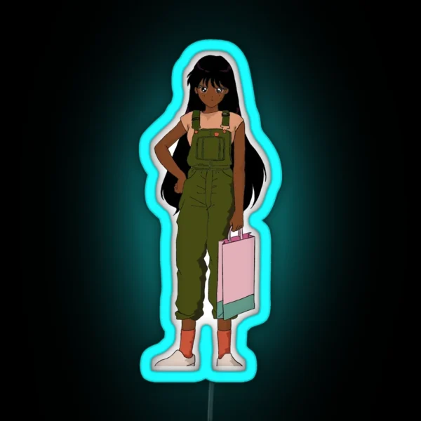Sailor Mars Anime Black Girl RGB Neon Sign