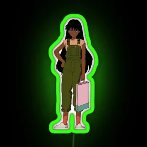 Sailor Mars Anime Black Girl RGB Neon Sign
