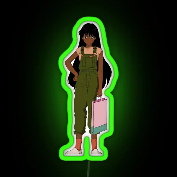 Sailor Mars Anime Black Girl RGB Neon Sign