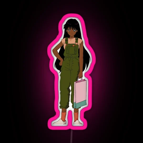 Sailor Mars Anime Black Girl RGB Neon Sign