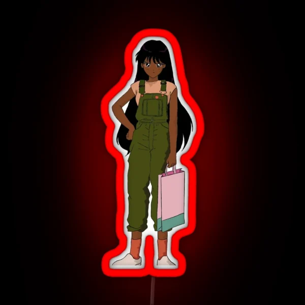 Sailor Mars Anime Black Girl RGB Neon Sign