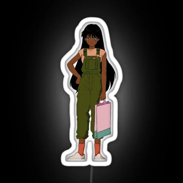 Sailor Mars Anime Black Girl RGB Neon Sign