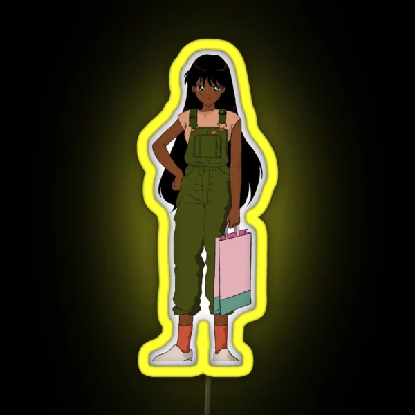 Sailor Mars Anime Black Girl RGB Neon Sign