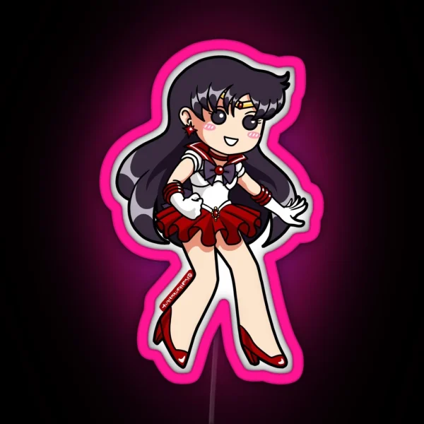 Sailor Mars Chibi RGB Neon Sign